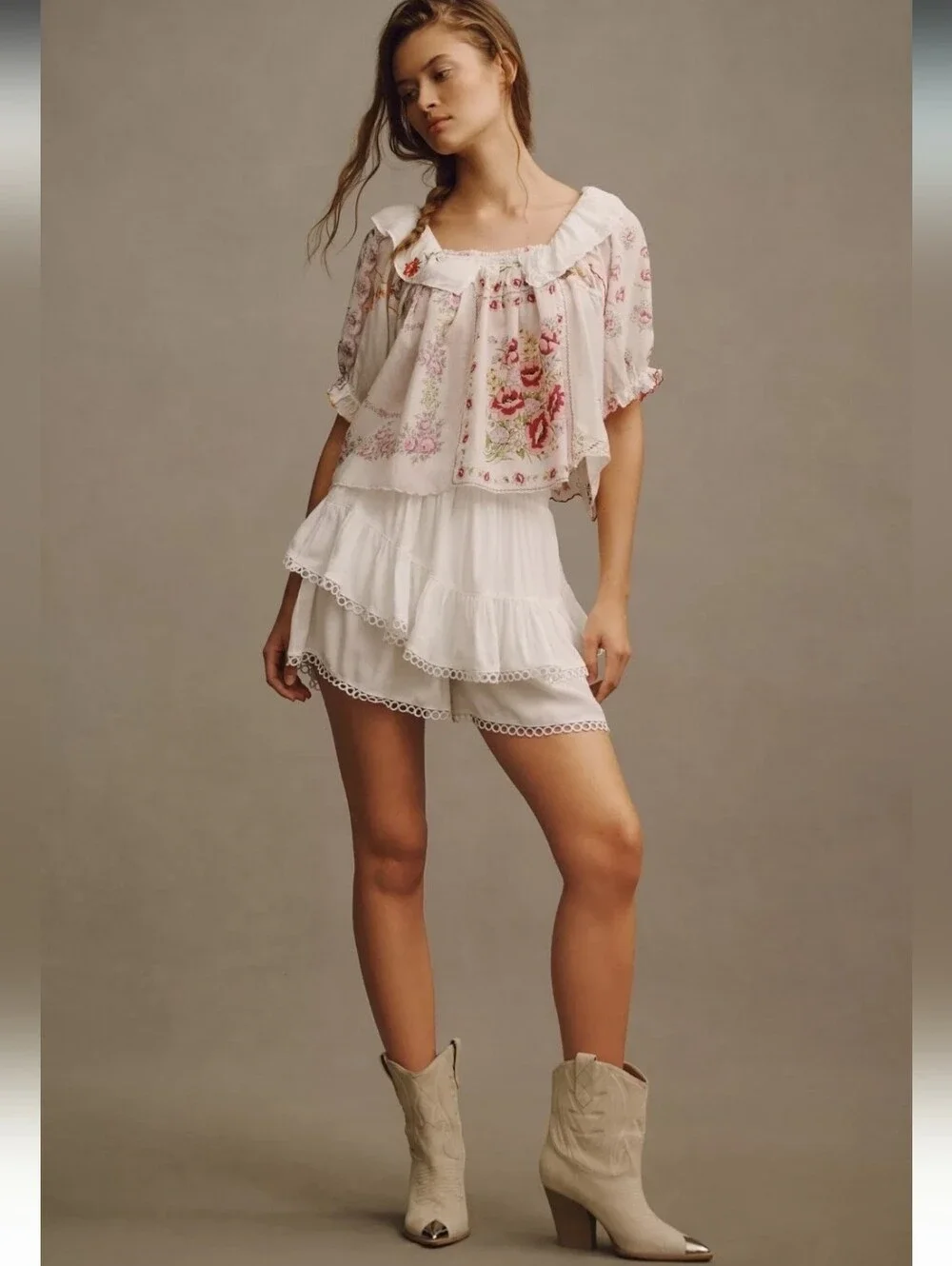 ANTHROPOLOGIE Puff Sleeve Collared  French Counyry Top RARE Blogger Fave NWT